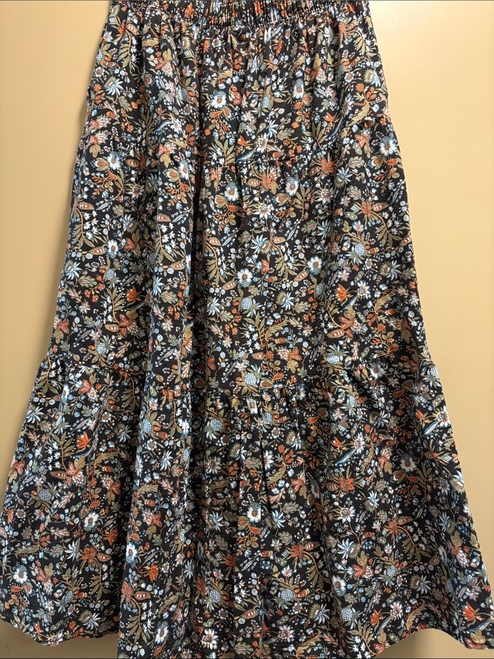 Old Navy Black A-Line Maxi Skirt with Floral Print - Picture 2 of 7